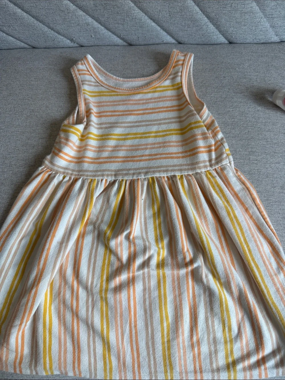 Pink Heart Print & Peach Stripe Sleeveless Cotton Dress Set - Cat & Jack 2T